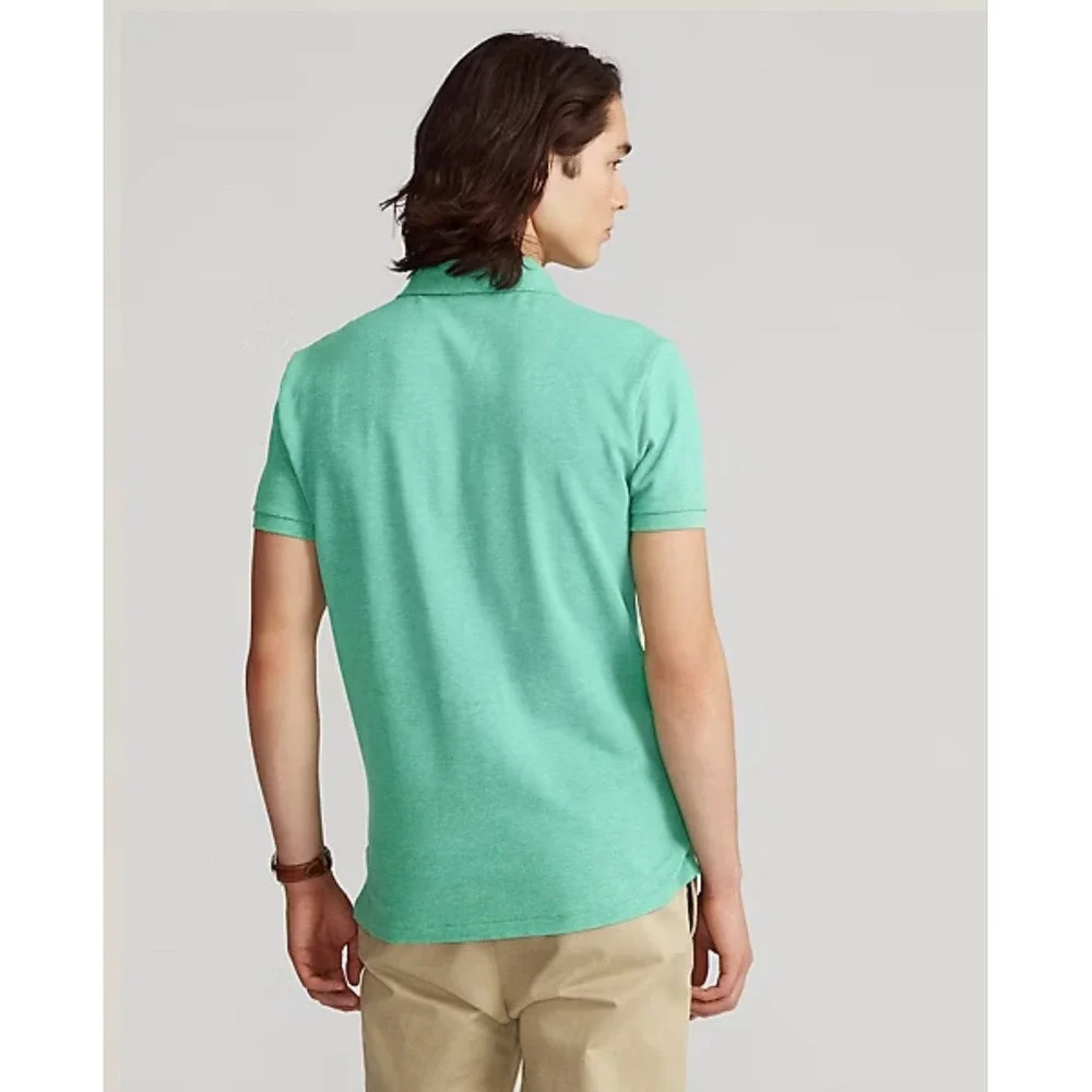New Polo Ralph Lauren Men Classic Fit Mint Green Polo Shirt Pink Logo Size M